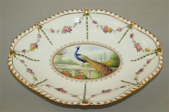 A fine Derby King Street works dish, painted by George Jessop, 28cm